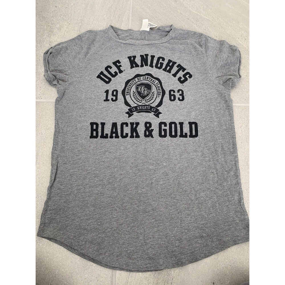 Womens Gray UCF University Of Central Florida Black Knights T Shirt Size S